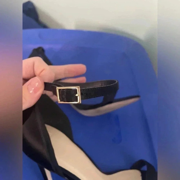 ASOS‎ Black Ankle Strap Heels Minimalist Evening Party Dress Shoes - Picture 7 of 10